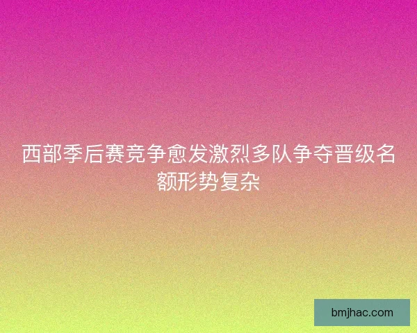 西部季后赛竞争愈发激烈多队争夺晋级名额形势复杂