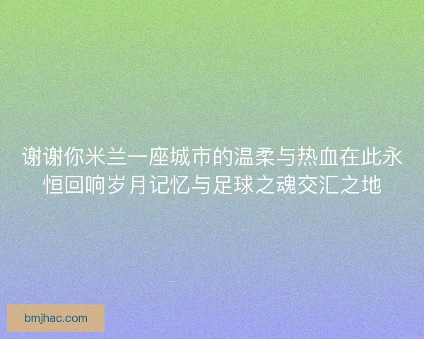 谢谢你米兰一座城市的温柔与热血在此永恒回响岁月记忆与足球之魂交汇之地